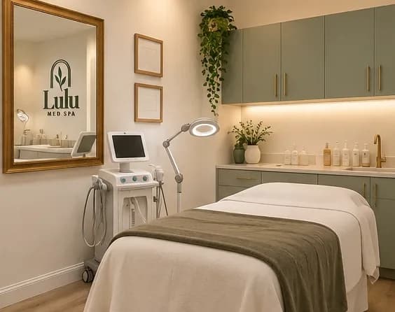 A calm Lulu Med Spa treatment room